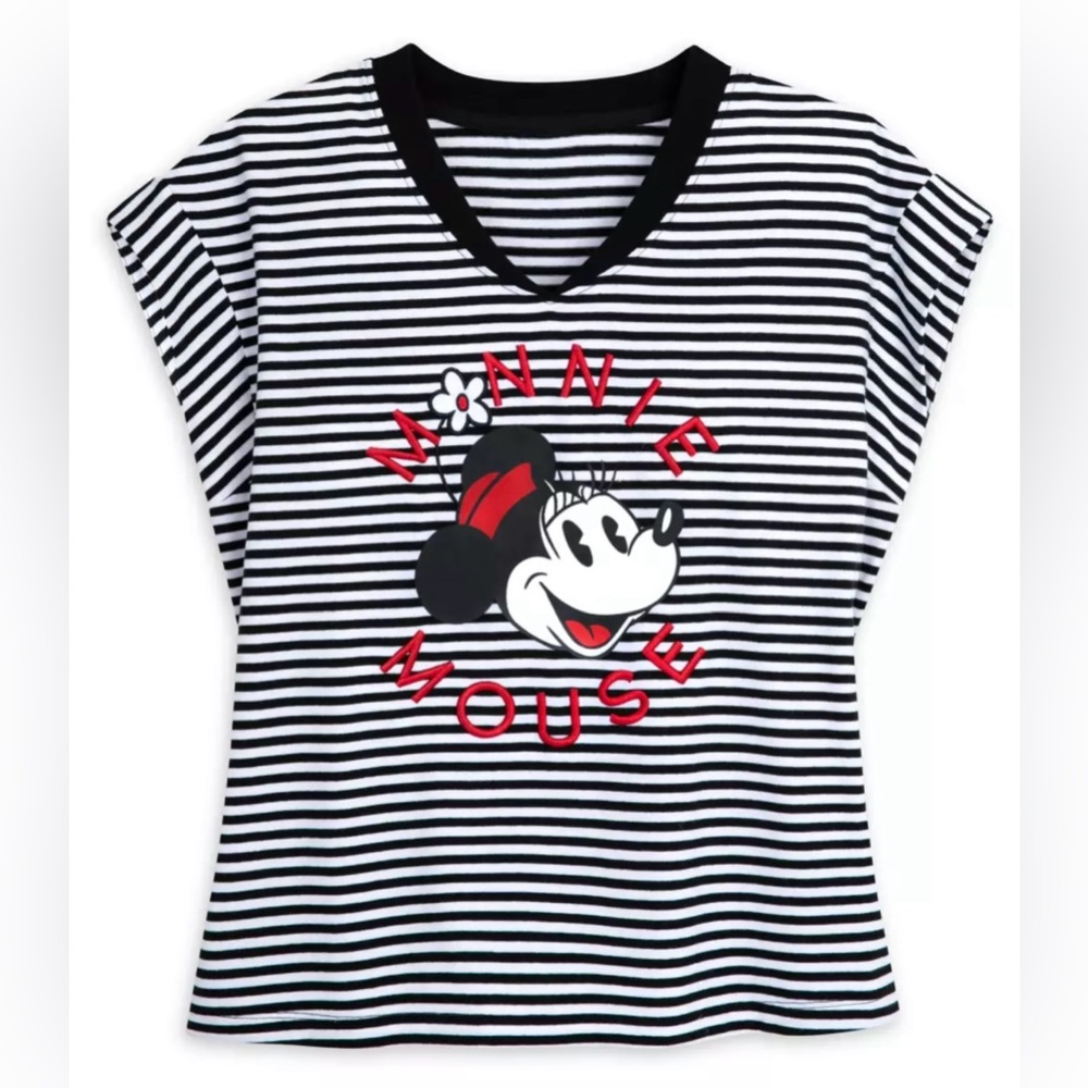 Minnie Mouse retro stripe t-shirt xs NWT